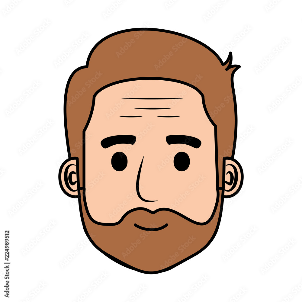 head old man with beard avatar character head old man with beard avatar character