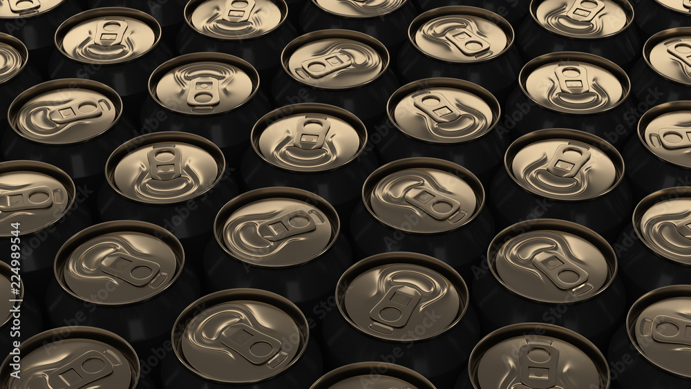 Big black soda cans on black background Big black soda cans on black background