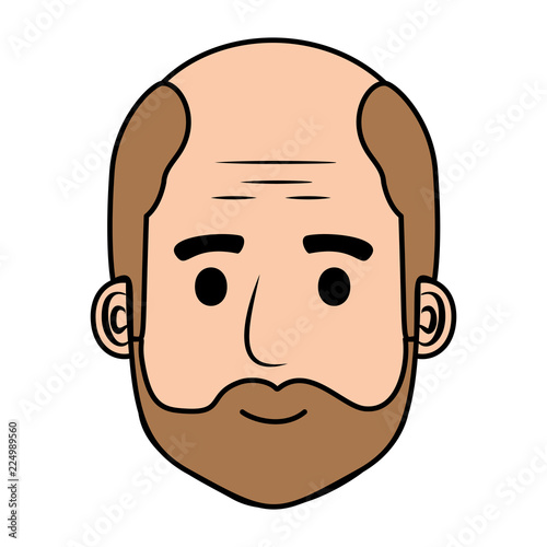 head old man bald with beard avatar character