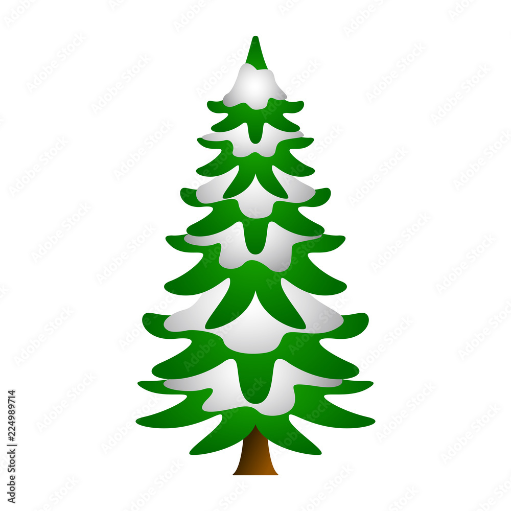 Christmas tree under snow. Vector illustration. Christmas tree under snow. Vector illustration.