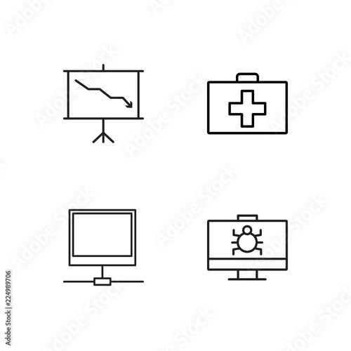 business simple outlined icons set © Birgul