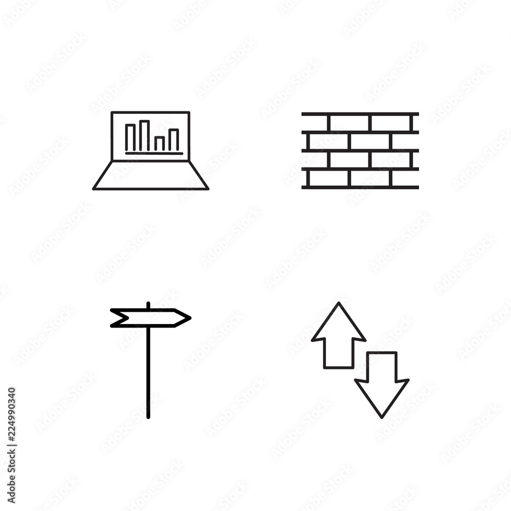 business simple outlined icons set business simple outlined icons set