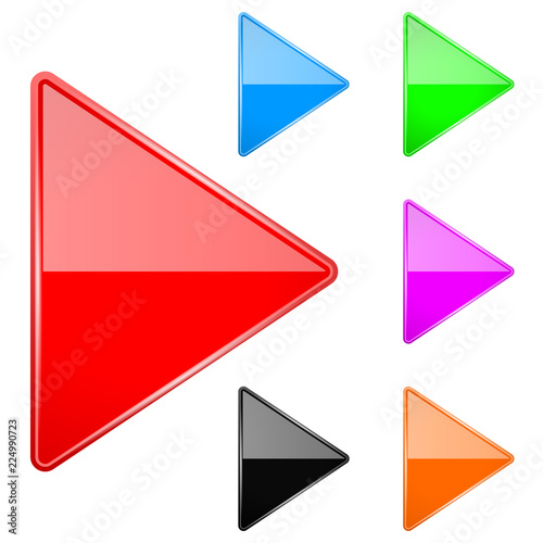 Free Download Colored shiny 3d arrows. Play icons - GFXLoad