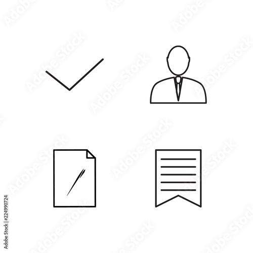 business simple outlined icons set