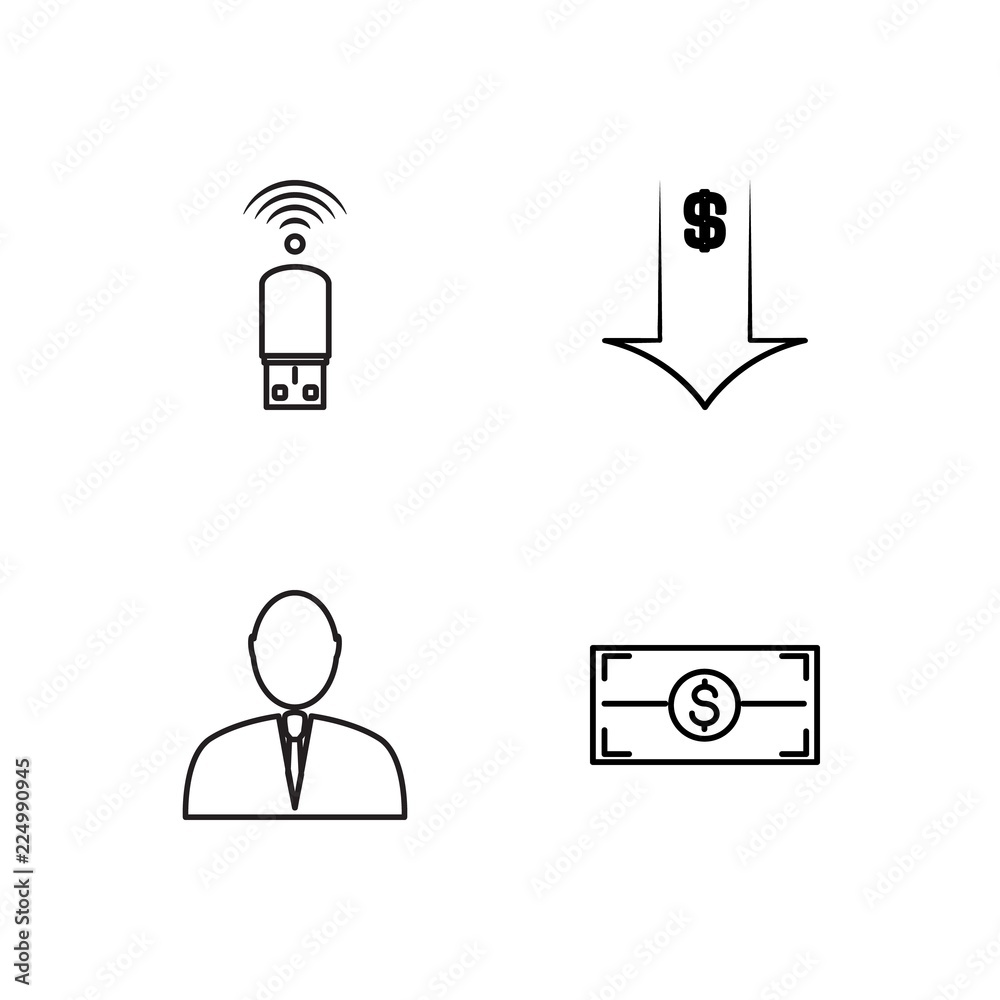 business simple outlined icons set business simple outlined icons set