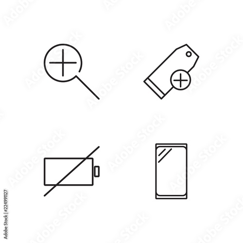 business simple outlined icons set