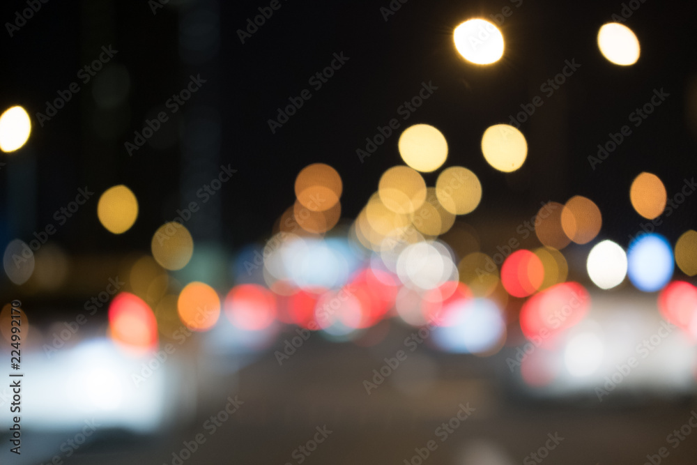Bokeh and blurred light traffic light background.