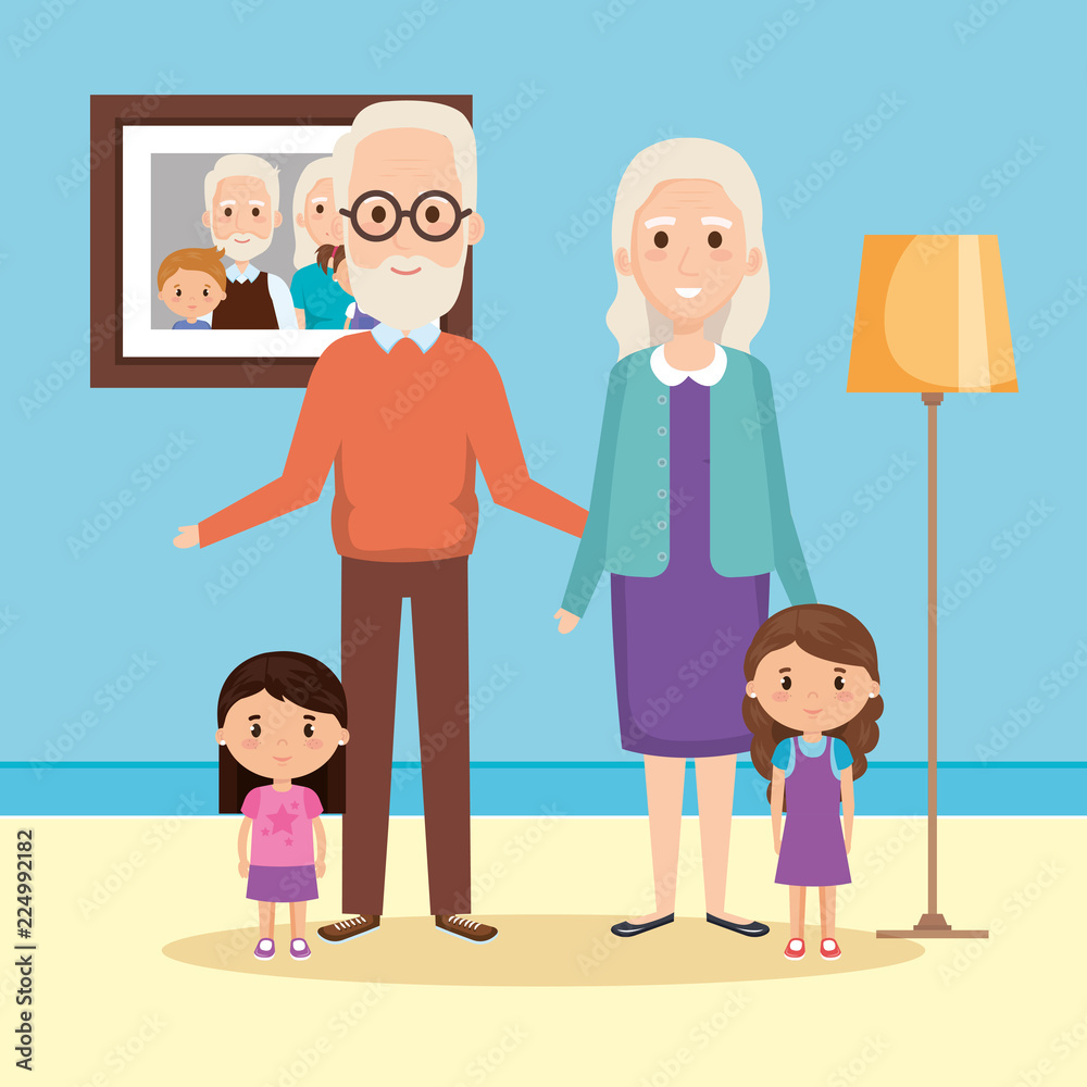 grandparents with granddaughters in house grandparents with granddaughters in house