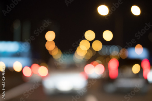 Bokeh and blurred light traffic light background. © stationidea