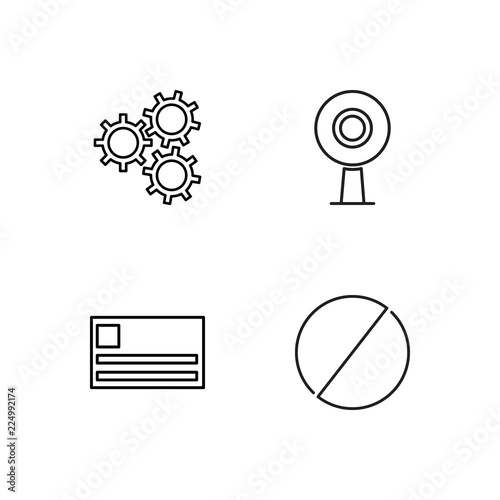 business simple outlined icons set