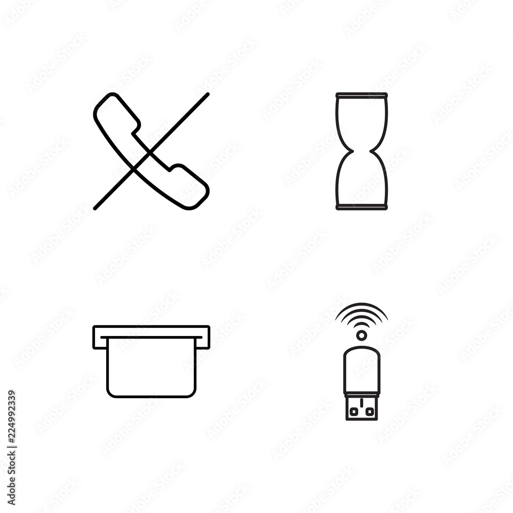 business simple outlined icons set