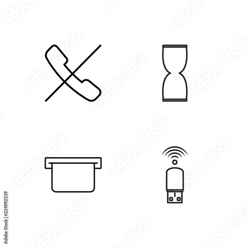 business simple outlined icons set