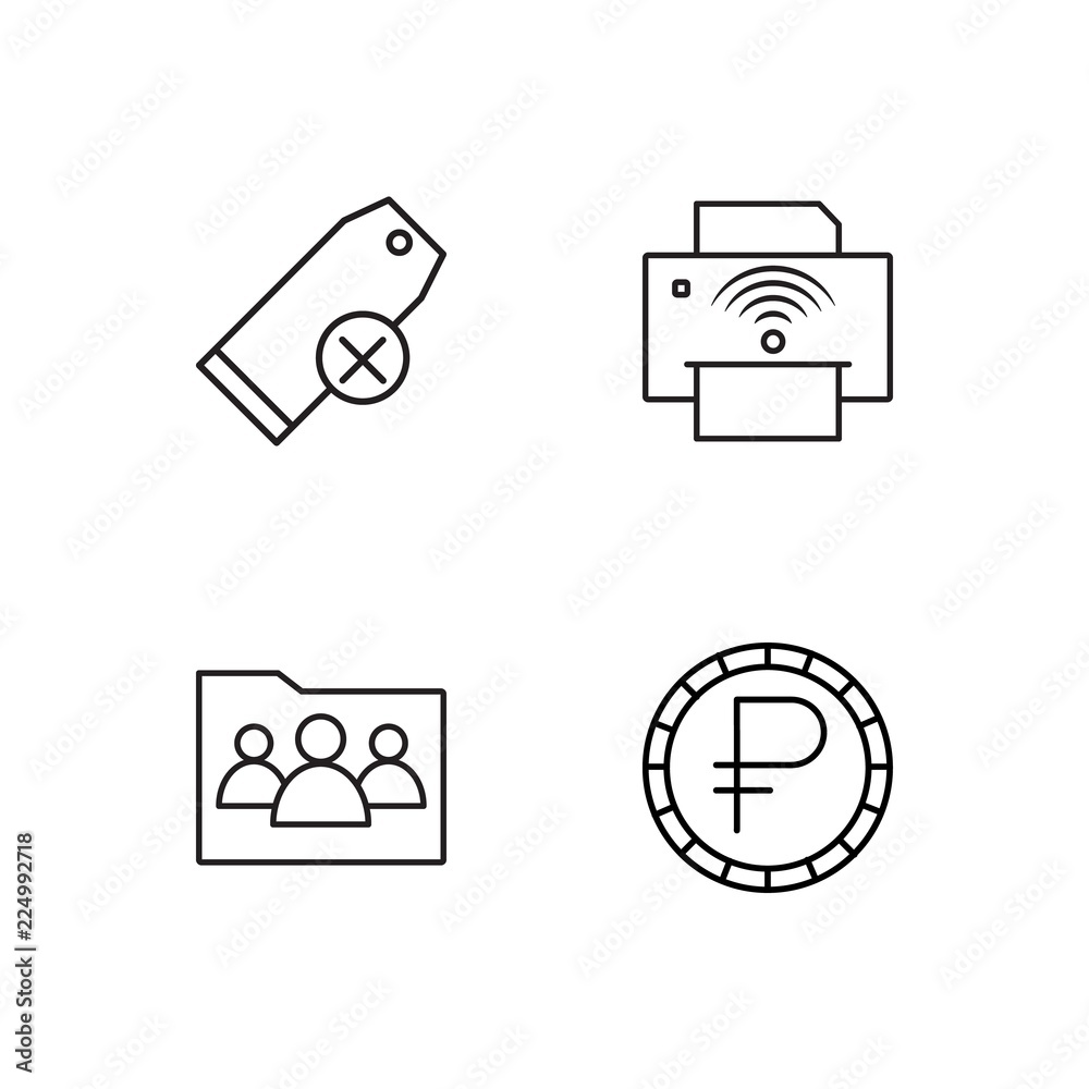 business simple outlined icons set business simple outlined icons set