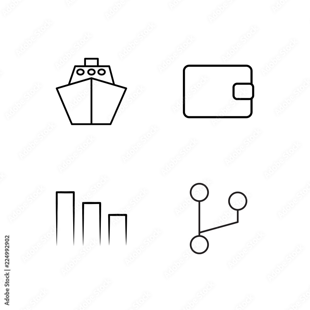 business simple outlined icons set business simple outlined icons set