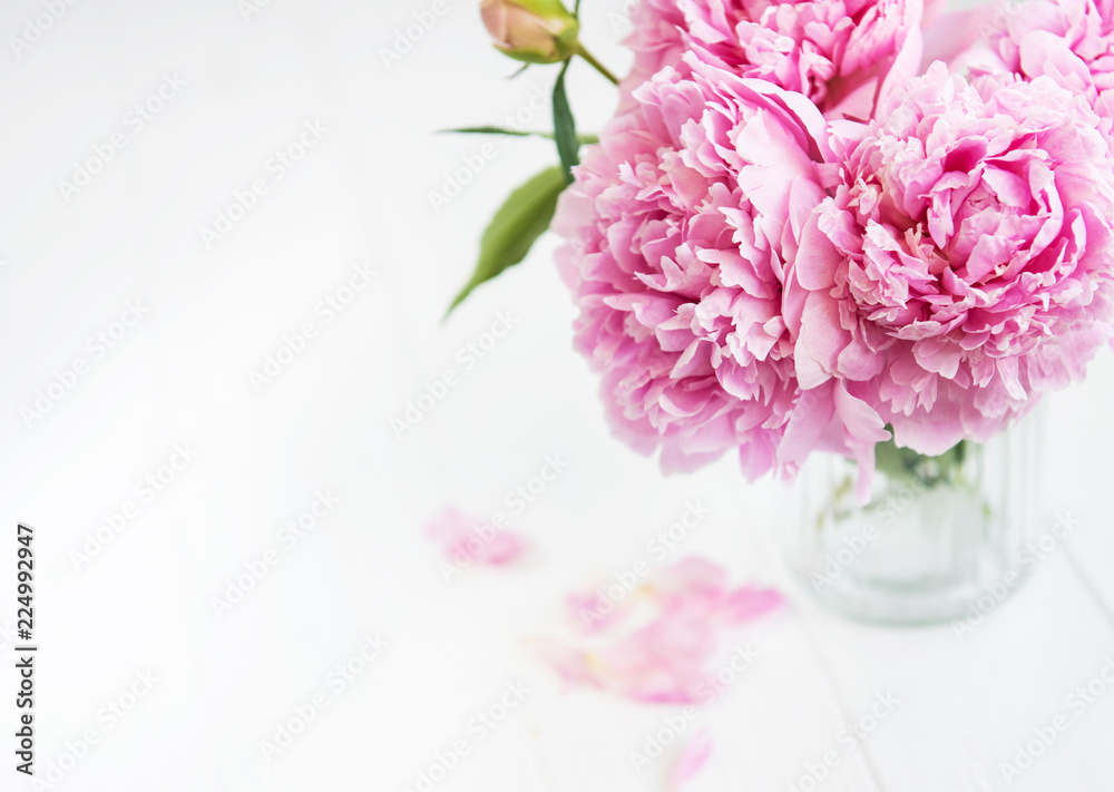 Pink peony flowers Pink peony flowers