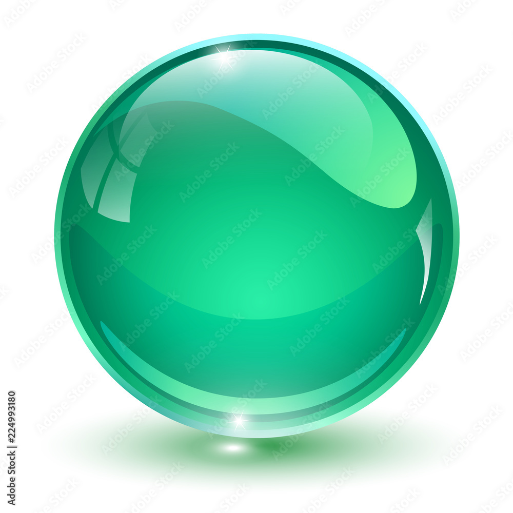 Glass sphere, green 3D vector ball.
Glass sphere, green 3D vector ball.