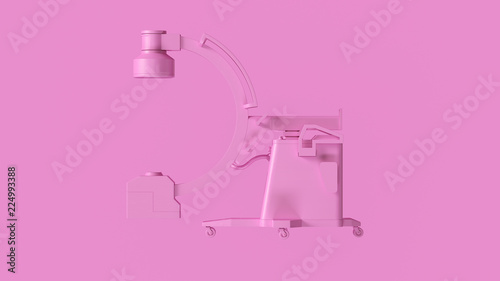 Pink Hospital C Arm X-Ray Scanner 3d illustration 3d rendering 
