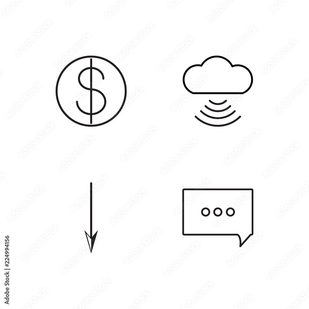 business simple outlined icons set business simple outlined icons set