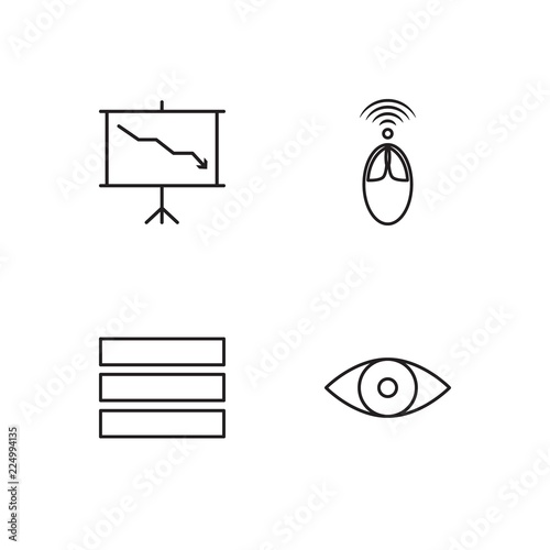 business simple outlined icons set