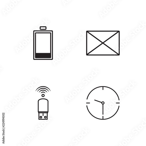 business simple outlined icons set