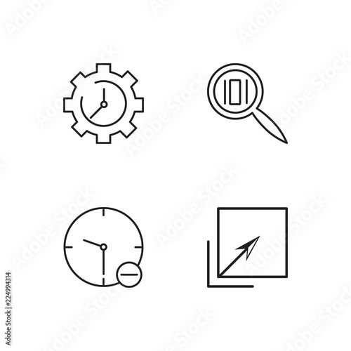 business simple outlined icons set