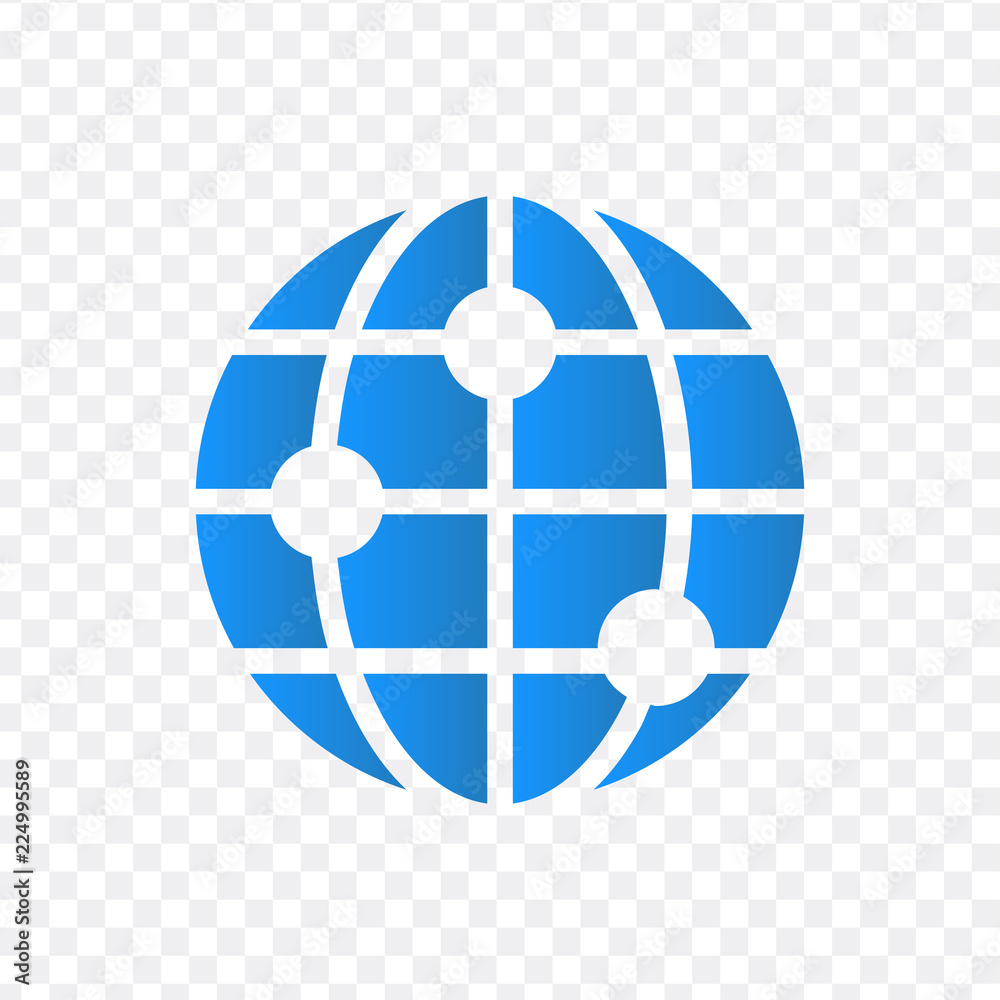Vector globe icon of the world. vector illustration isolated on transparent background. Vector globe icon of the world. vector illustration isolated on transparent background.