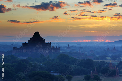 Beautiful sunrise of recognised as one of the greatest ancient buddhism city, Bagan Myanmar