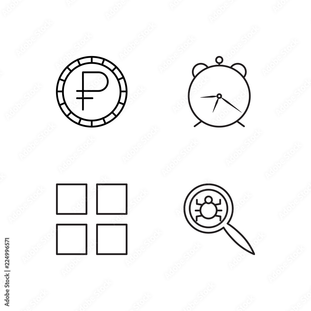 business simple outlined icons set business simple outlined icons set