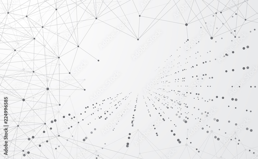 Modern abstract network science connection technology internet and graphic design. on hi tech future gray background network. for template,web design wallpaper,poster,presentation.Vector illustration Modern abstract network science connection technology internet and graphic design. on hi tech future gray background network. for template,web design wallpaper,poster,presentation.Vector illustration