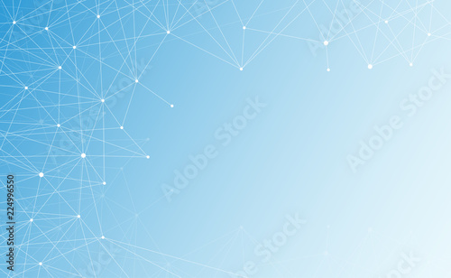 Modern abstract network science connection technology internet and graphic design. on hi tech future blue background network. for template,web design wallpaper,poster,presentation.Vector illustration