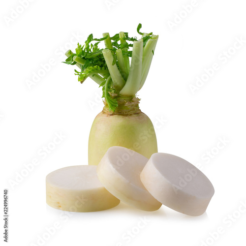 Daikon radishes isolated on a white background