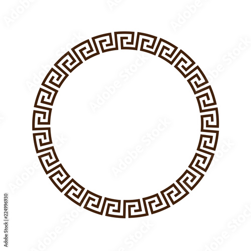 Greek round decorative frame for design photo