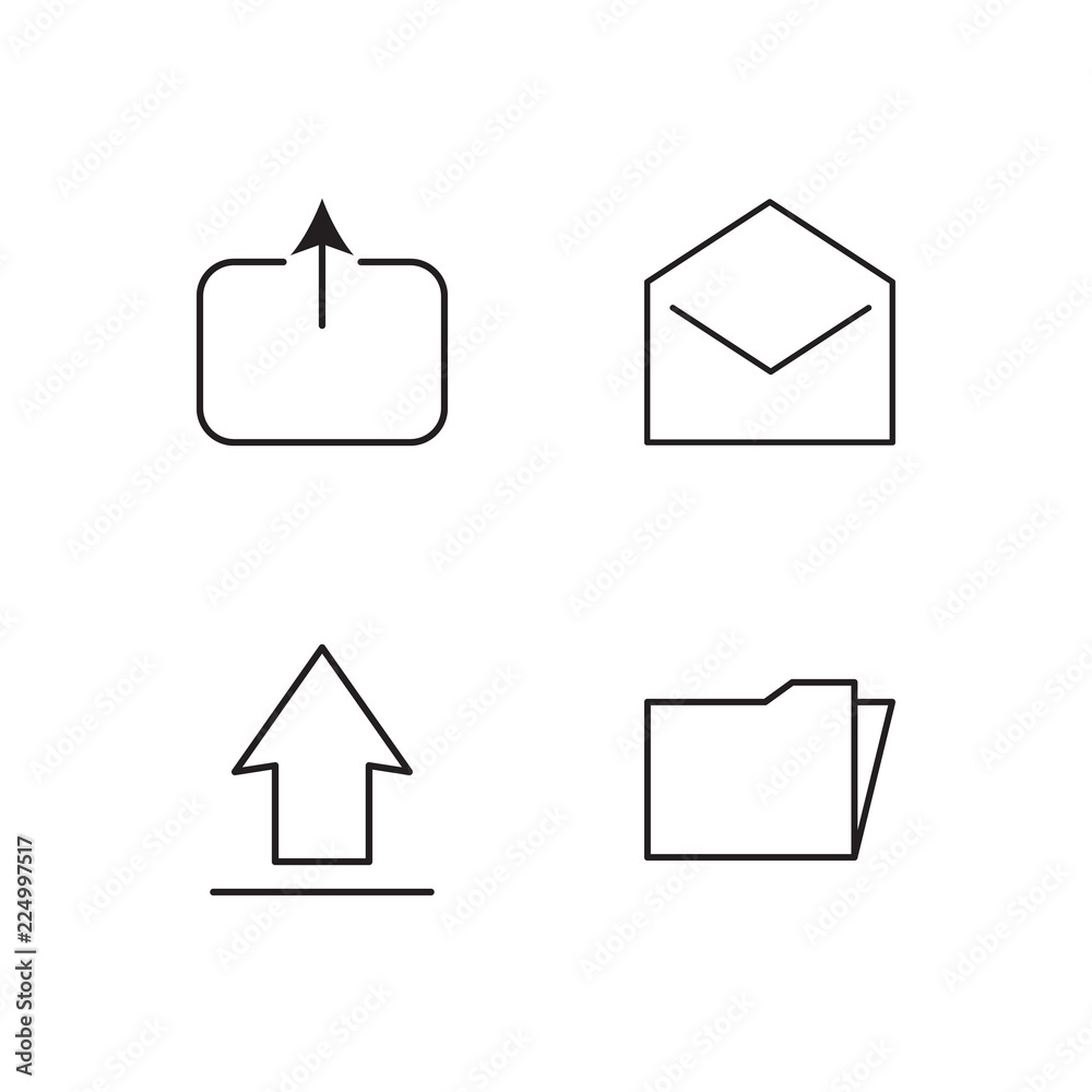 business simple outlined icons set business simple outlined icons set