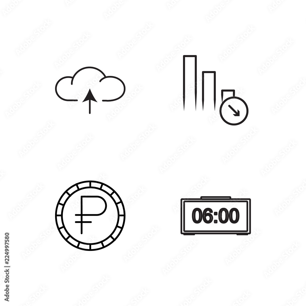 business simple outlined icons set business simple outlined icons set