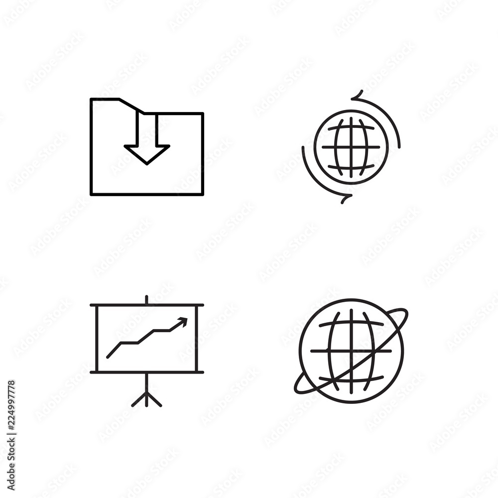 business simple outlined icons set business simple outlined icons set