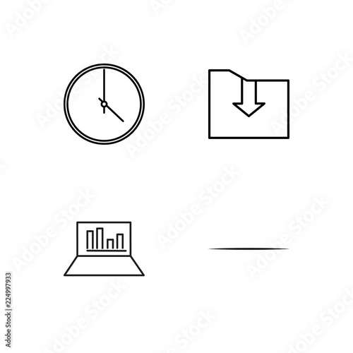 business simple outlined icons set