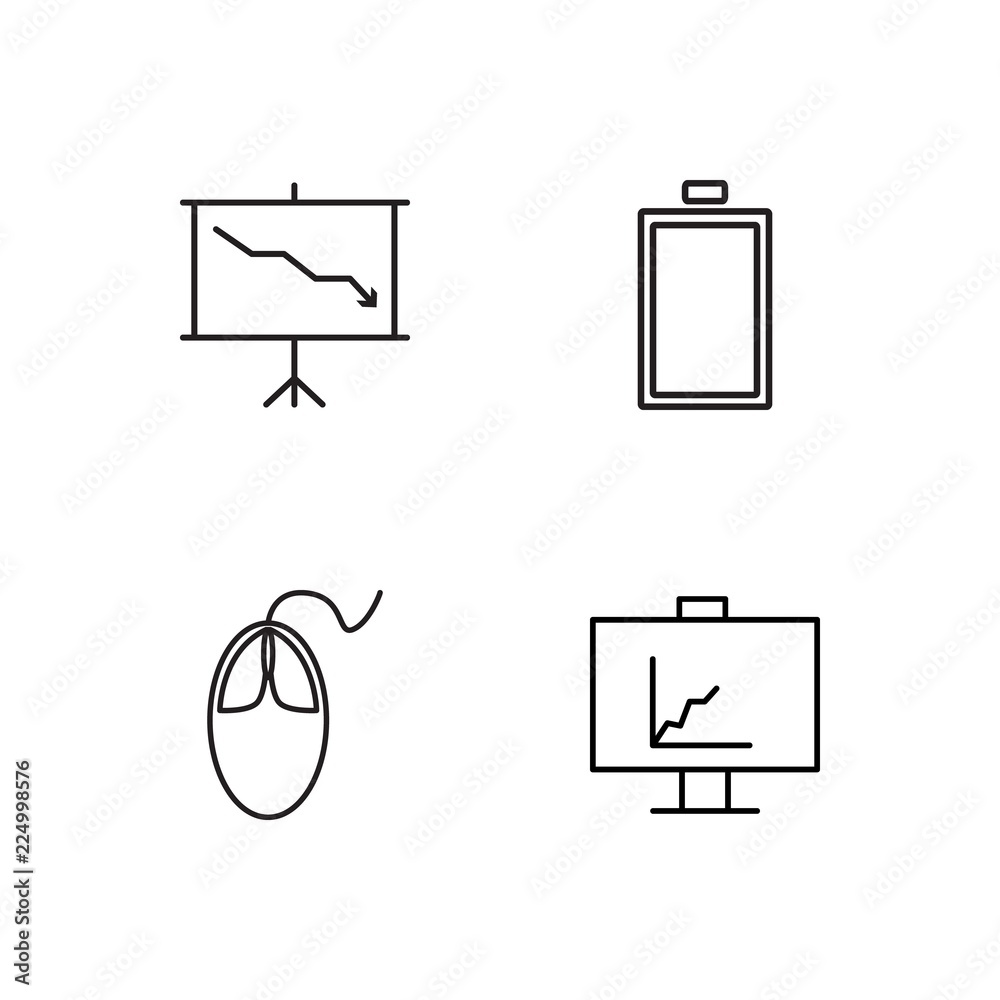 business simple outlined icons set business simple outlined icons set