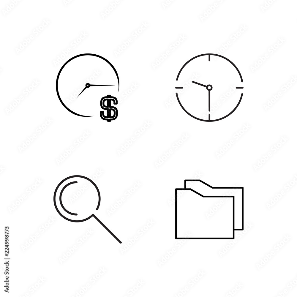 business simple outlined icons set business simple outlined icons set