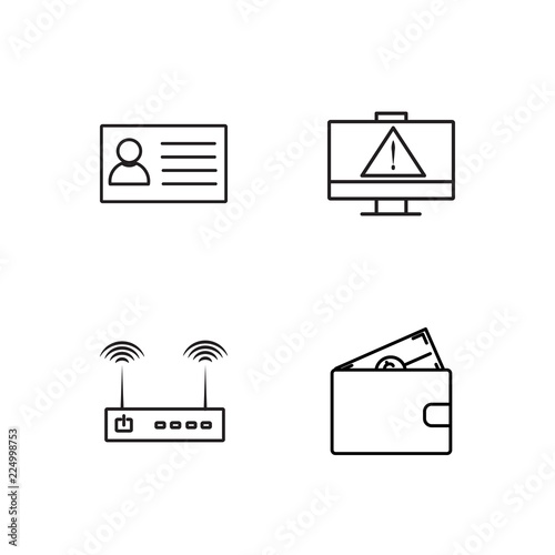 business simple outlined icons set