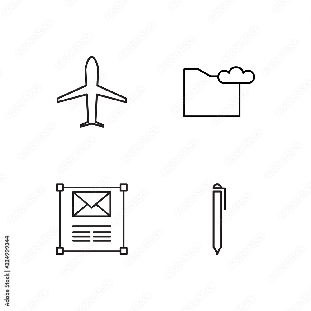 business simple outlined icons set business simple outlined icons set