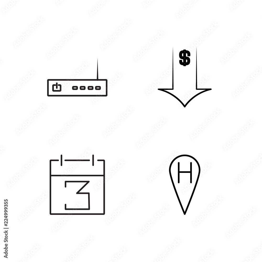 business simple outlined icons set business simple outlined icons set