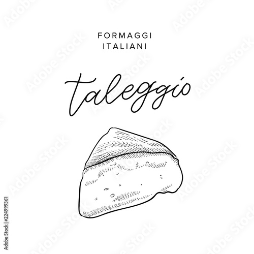 Tableau sur toile traditional Italian cheese and sauces vintage engraving seamless pattern backgro