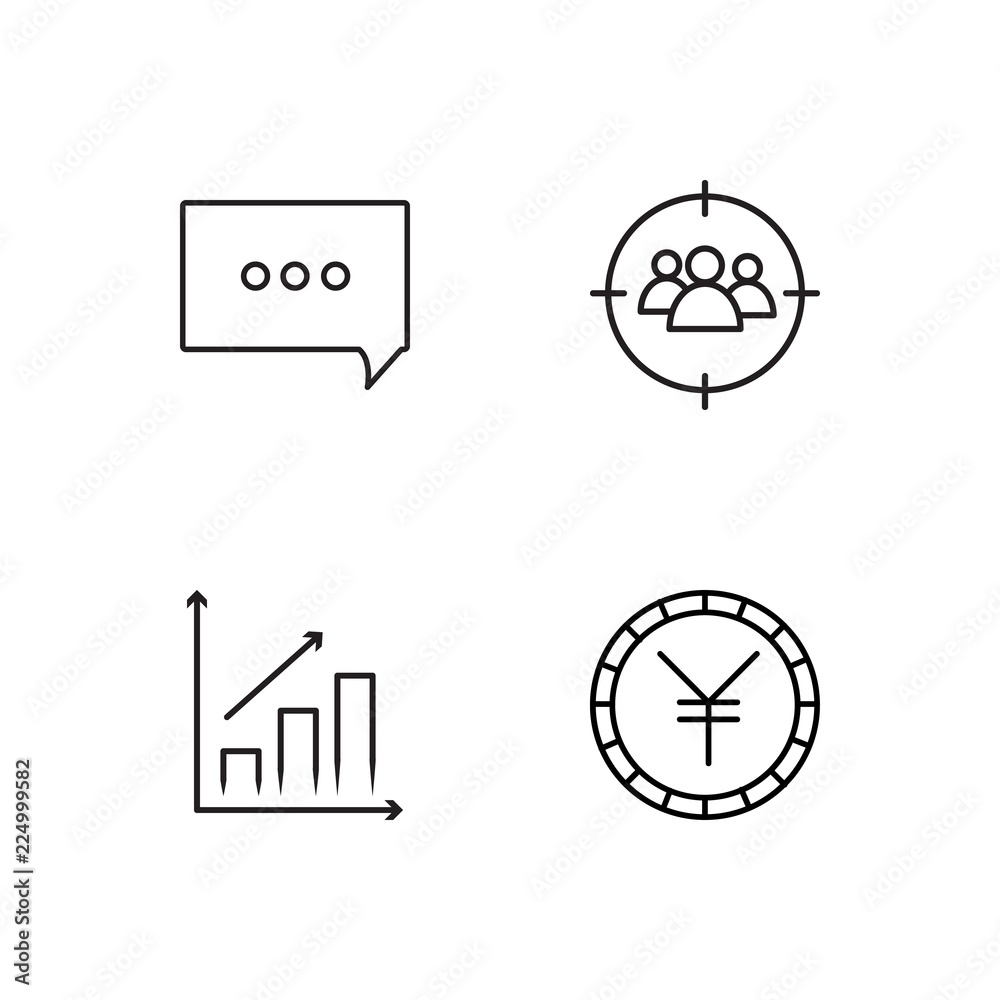 business simple outlined icons set business simple outlined icons set