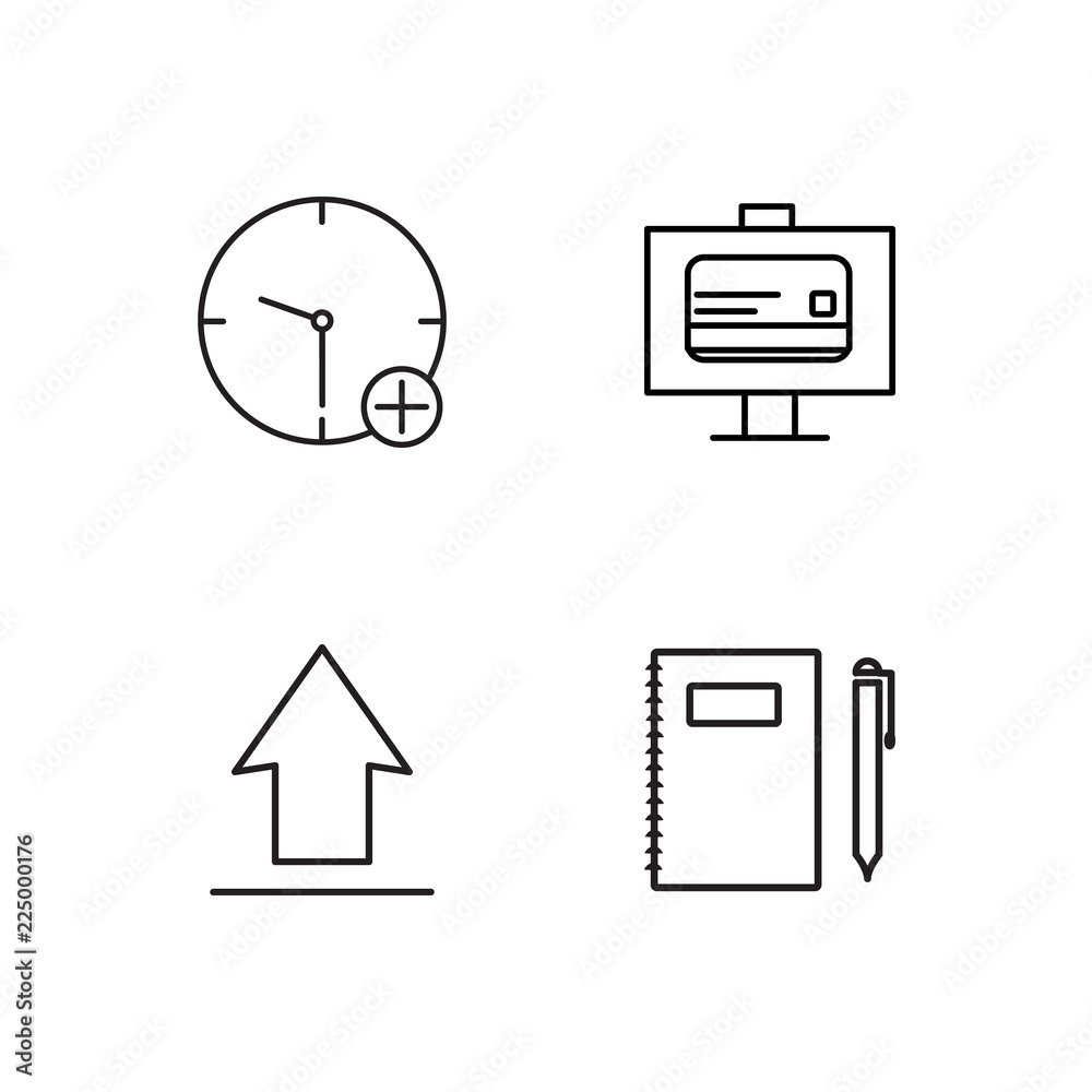 business simple outlined icons set business simple outlined icons set