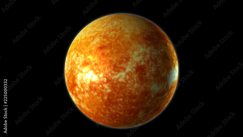 Sun isolated on black background. 3D render Sun isolated on black background. 3D render