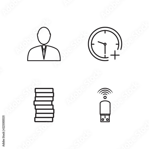 business simple outlined icons set
