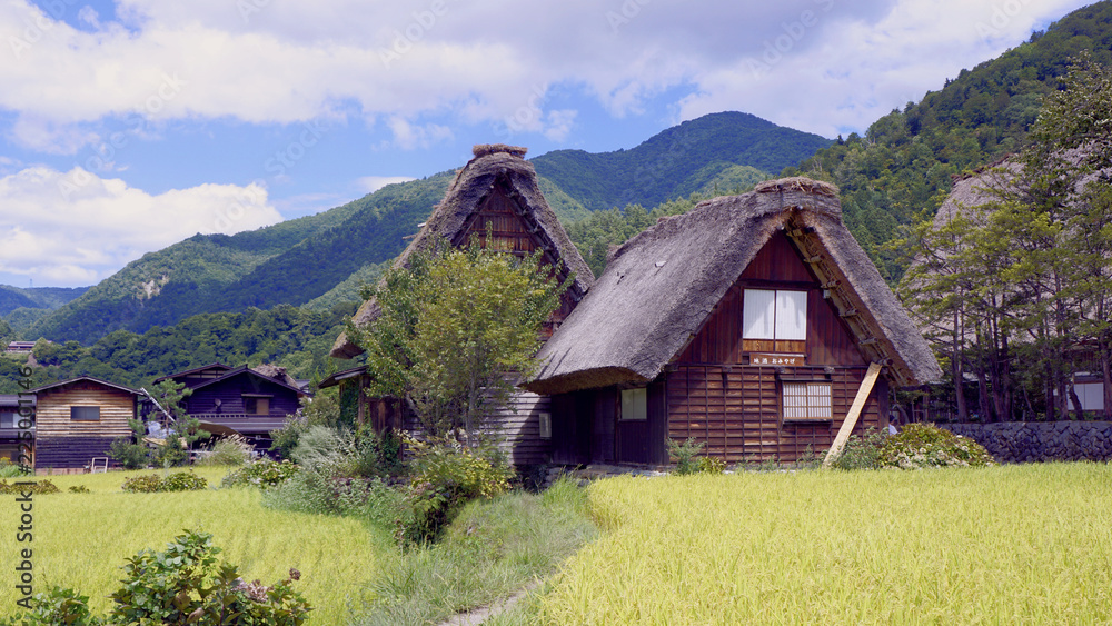 Shirakawa - Go /Japan - August 21 2018:  Historic Villages of Shirakawa-gō and Gokayama are one of Japan's UNESCO World Heritage Sites.