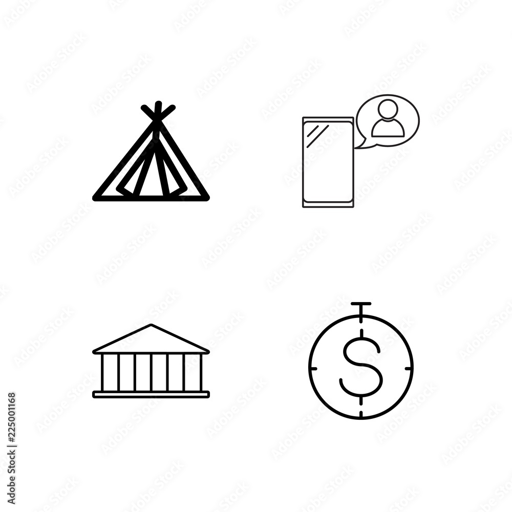 business simple outlined icons set business simple outlined icons set