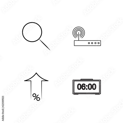 business simple outlined icons set