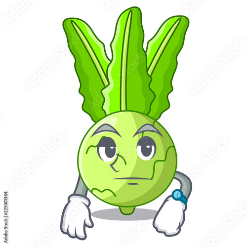 Waiting fresh cabbage kohlrabi on the mascot